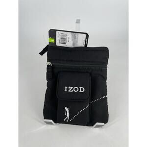 Womens IZOD Golf Tee Bag W/Bag Clip-Cinch Black 7.5" X 6" NWT
